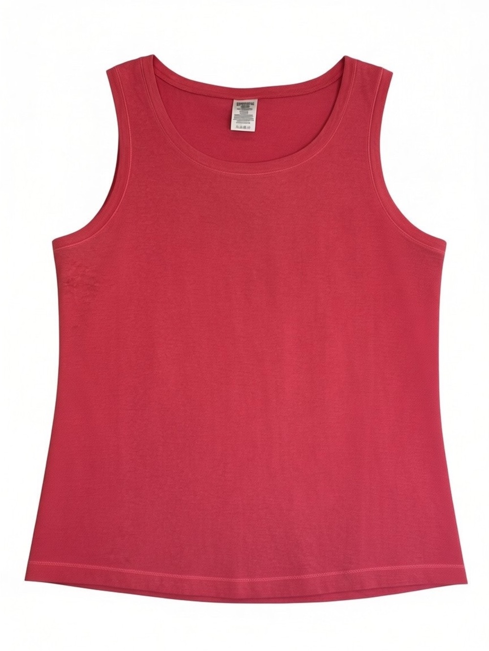 Lands’ End 1X Coral Pink Heathered Cotton Tank Top Sleeveless Knit Tee Plus Size